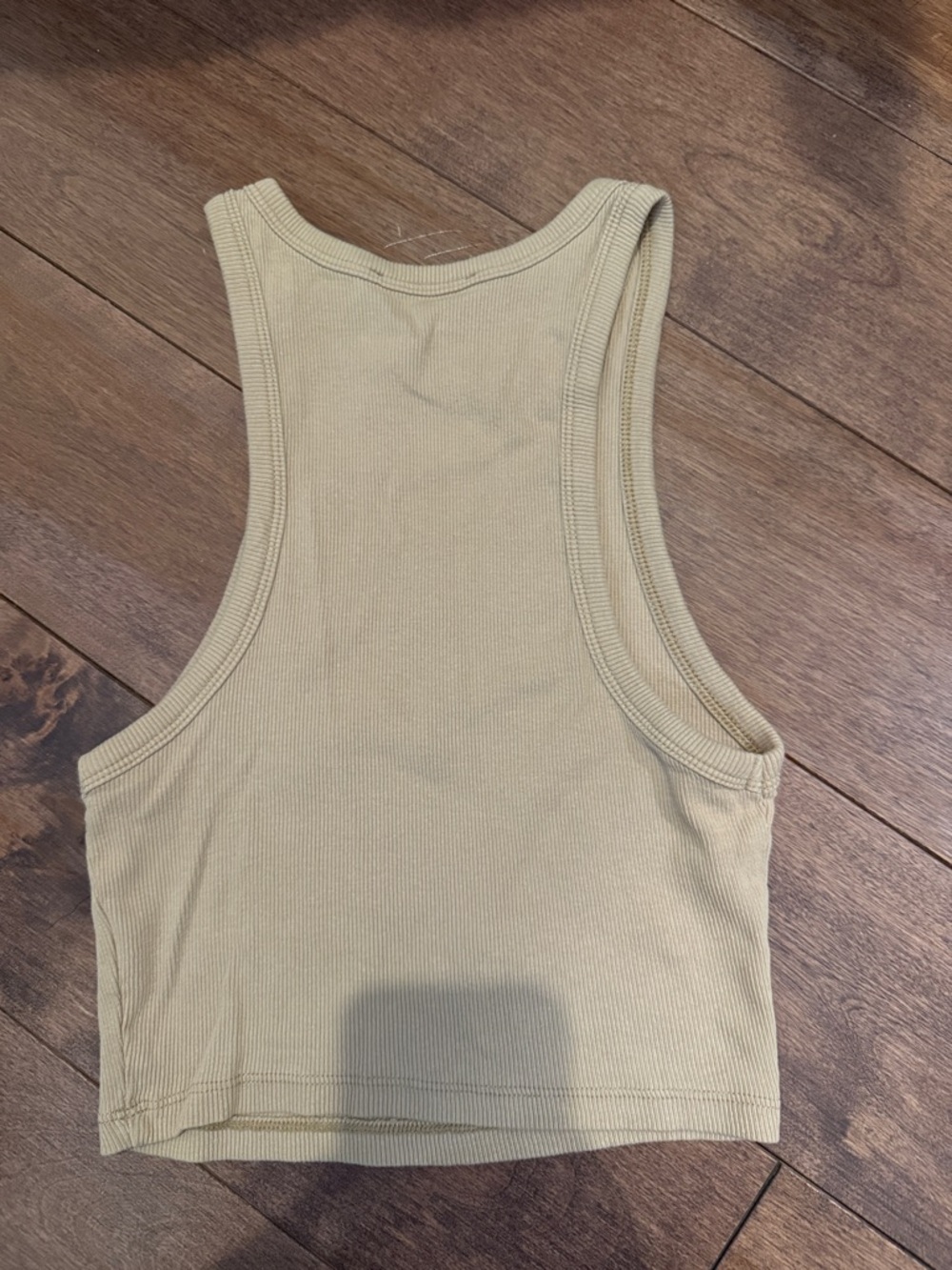 Zara Beige Ribbed Racerback Crop Tank - Picture 3 of 3